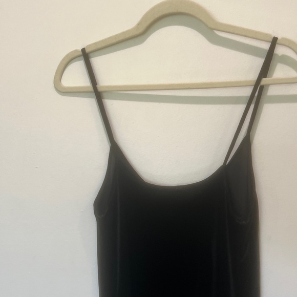 Brandy Melville Black V-Neck Velvet Style Dress - Picture 7 of 7